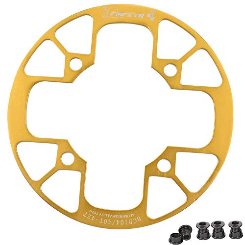UPANBIKE Fahrrad Kettenblatt Schutz für Mountainbikes 104 BCD Aluminiumlegierung Kettenblattschutz für (32~34T,Gold) von UPANBIKE