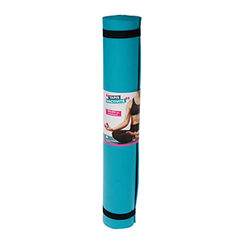 UPFIT - Aktivitätsmatte – Maße: 180 x 60 cm – Farbe: Blau – 2 Gummibänder für Rollmatte – leicht zu verstauen und zu transportieren – Schaumstoff kariert für besseren Halt an Händen und Füßen von UPFIT
