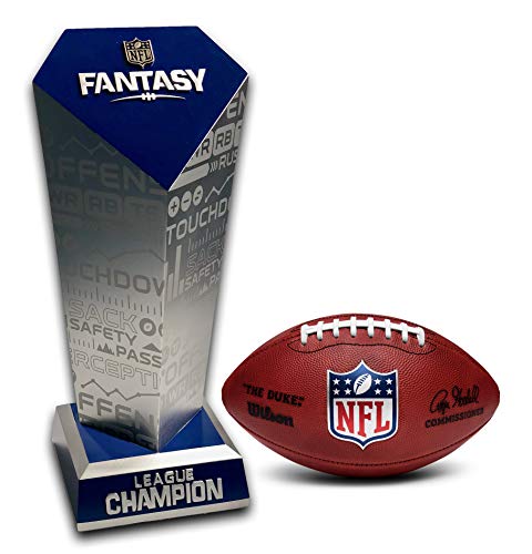 2020 NFL Offiziell lizenzierte Fantasy Fußball Trophäe, Silber/Blau, Large (FFLTPHY-40020) von UPI Marketing, Inc.