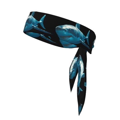 Blue Shark Unisex-Stirnband, verstellbar, wendbar, für Outdoor-Sportarten, Freizeit, Yoga, Yoga von UPIKIT