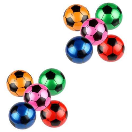 UPKOCH 10 Stück Aufblasbare Bälle Für Kinder PVC Fußball Aufblasbarer Fußball Mit Pumpe Aufblasbarer PVC Ball von UPKOCH