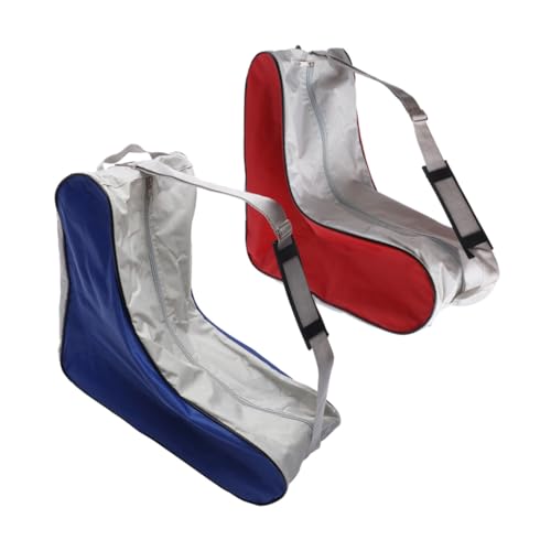 UPKOCH 2 Stück Teiliges Skate Schuh aufbewahrungsset Große Atmungsaktive Mesh Tragetasche Robustes Dreieck Design Farblich Sortiert Blau Rot Geeignet für Inline Roller Eislaufschuhe von UPKOCH