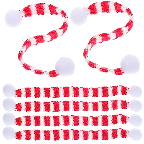 UPKOCH Mini-Weihnachtsschal 6 Stück Gestrickte Schals Mit Roten Und Weißen Streifen Kleine DIY-Puppenkleidung Für Kleine Hunde Katzen Und Weinflaschen Geschenk Dekoration Weihnachtsfeier von UPKOCH