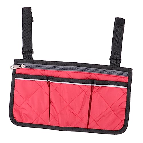 UPKOCH Rollstuhltasche mit Mehrfachfächern Seitliche Aufbewahrungstasche für Armlehne Vielseitiger Organizer für Mobilitätsgeräte Passend für Rollstuhl Elektrorollstuhl und Scooter von UPKOCH