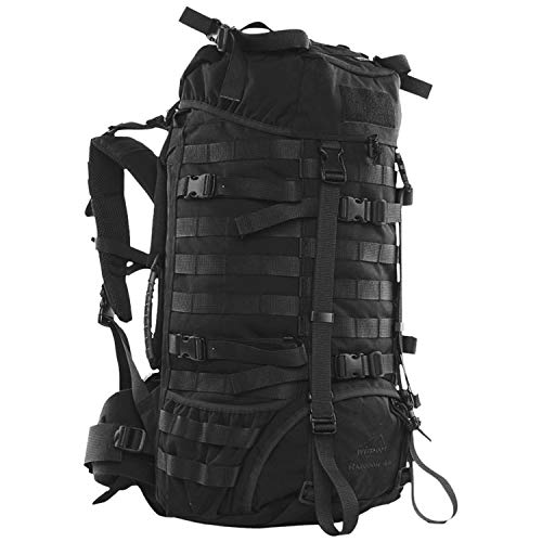 Wisport schwarzer Trekking Rucksack groß + inkl. E-Book | Backpack robust schwarz | Outdoor Survival | Abenteuer | Wanderung | wandern | Camping | Ausflüge | Cordura | Raccoon 45L, Black von UPMSX
