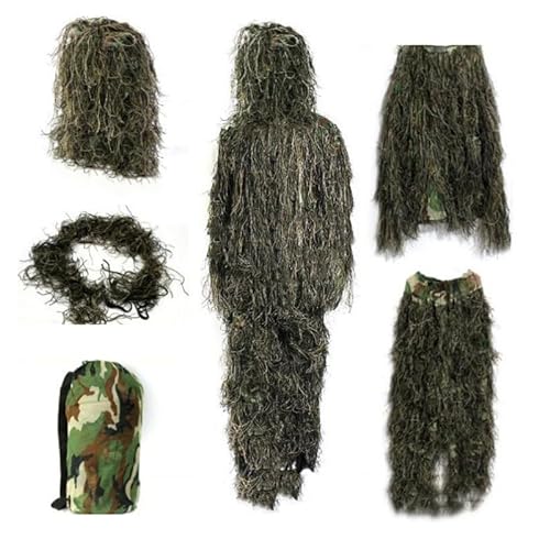 UPQRSG Kinder Camouflage Ghillie Anzug für Den Außenbereich, Tarnanzug für Den Outdoor Ghillie Anzug, 3D Blattdschungel Tarnkleidungsausrüstung(1.1-1.3) von UPQRSG