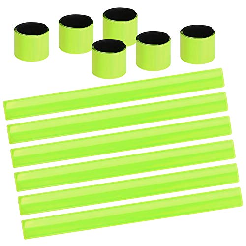 URAQT Reflektorbänder, 12PCS Schnapparmbänder Klatscharmband Sicherheitsband Reflektierend, Reflexband für Kinder, Erwachsene, Jungen und Mädchen im Set zum Fahrrad Fahren, Laufen oder Joggen von URAQT