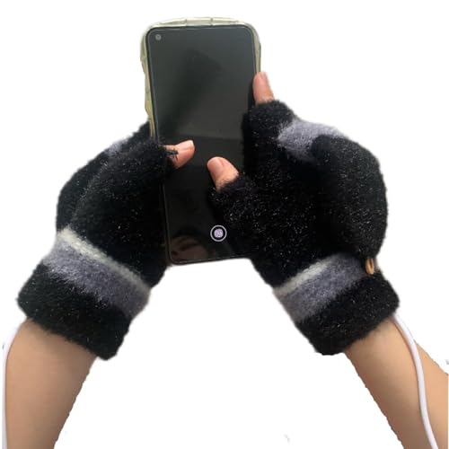 URTERYSER Winter-Thermohandschuhe für Damen und Herren, winddicht, volle und halbe rutschfeste Handschuhe, warme Handschuhe zum Laufen, Radfahren, elektrischer Handschuh von URTERYSER