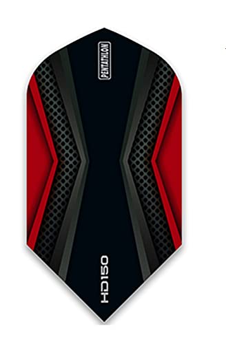US Darts Pentathlon HD150 Dart-Flights, 150 Mikron, extrem robust, Rot / Schwarz, 3 Sets von US Darts