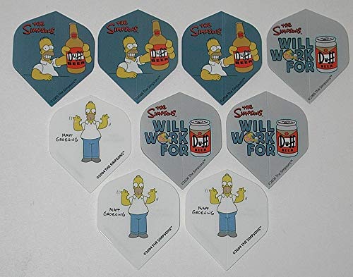 Uns Dartpfeile, 3 Sets (9 Flights) Simpsons Bart Homer Duff Standard Dart Flights von US Darts