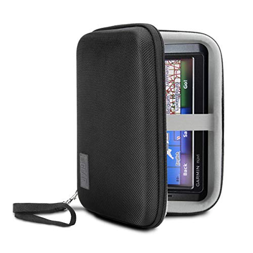 USA Gear Harte Schale Elektronik Reisetasche 19 cm mit wetterbeständiger Außenseite und großem Zubehörtasche - Kompatibel mit GPS, Ladegeräten, Festplatten und mehr Elektronik - Schwarz von USA Gear