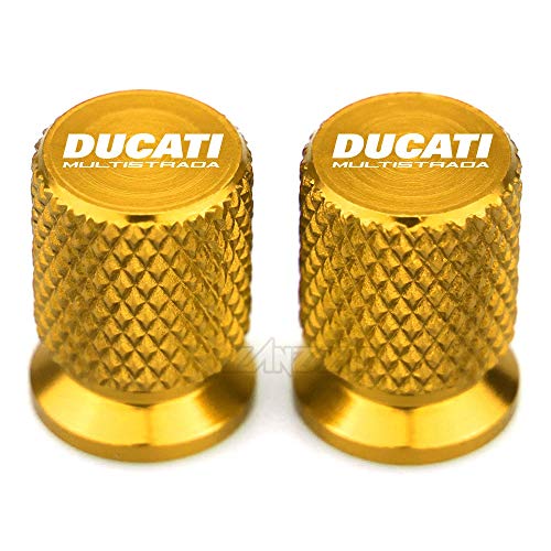 USPANDI CNC-Aluminiumgummireifen-Ventil Air Port Abdeckkappe Motorradzubehör for Ducati Multistrada 950 1100 1260 1200 S Sport Grand Tour (Color : Gold) von USPANDI