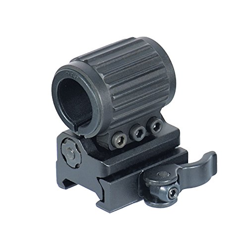 UTG Leapers Unisex – Erwachsene UTG Flip-to-Side 25mmǗ Tactical Flashlight Ring w/QD Mount, schwarz, one Size von UTG