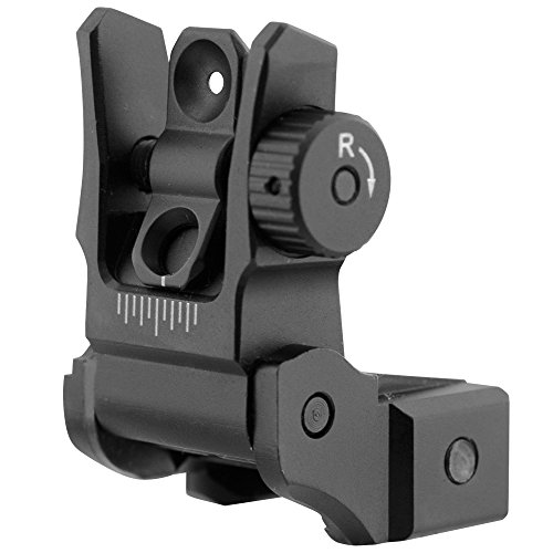 UTG Low Profile Flip-up Rear Sight with Dual Aiming Aperture MNT-955 Visier, schwarz, one size von UTG