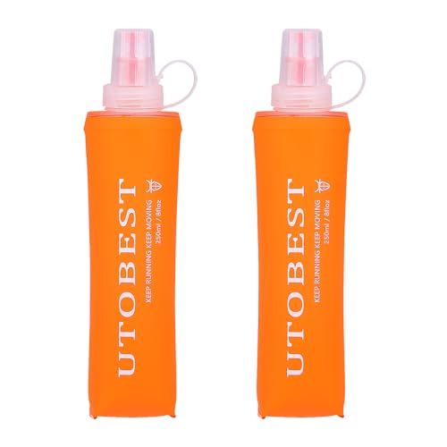 UTOBEST Soft Flask, TPU faltbare Trinkflaschen, Wasserflasche BPA-Frei Sportflasche für Trinkrucksack, Fahrrad, Wandern, 250ml/350ml/500ml von UTOBEST