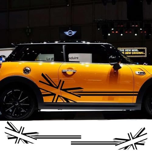 UTOYA 2 Stück Autoaufkleber im Flaggenstil, Seitenstreifen-Aufkleber, passend für Mini Cooper R56 R57 R58 R50 R52 R53 R59 R61 R60 F60 F55 F56 F54 von UTOYA
