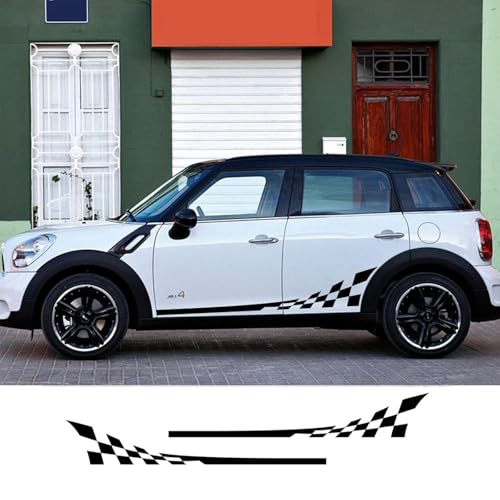 UTOYA 2-teilige Autotür-Seitenaufkleber, Rennsport-Aufkleber, passend für Mini Cooper R56 R57 R58 R50 R52 R53 R59 R61 Countryman R60 F60 F55 F56 F54 von UTOYA