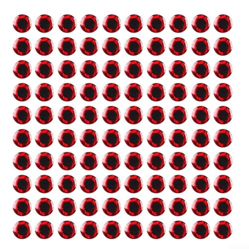 Köderzubehör, 100 x 3D-Fischaugen-Aufkleber, Fliegenbindung, Fischköderaugen-Aufkleber (13 mm rot) von UTTASU