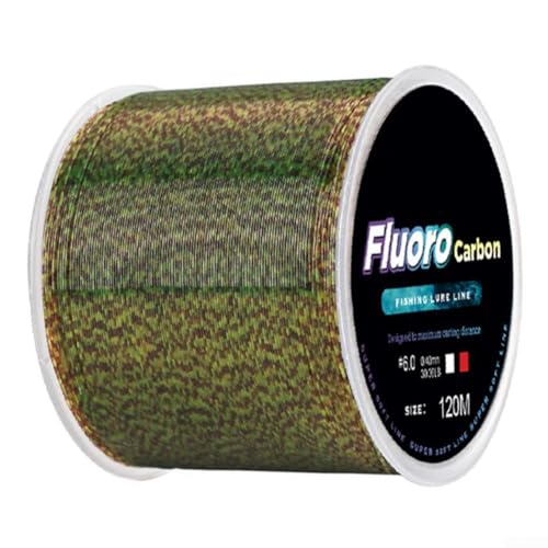 Premium Fluorocarbon Angelköderschnur, Kohlefaser-Vorfach, 120 m, 2,5 kaffeegrüne Punkte) von UTTASU