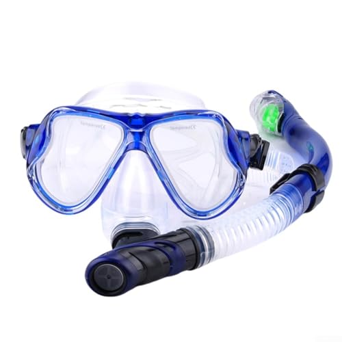 Schnorchelset für Erwachsene, gehärtetes Glas, Tauch-Gesichtsschutz für Sicherheit (blau) von UTTASU