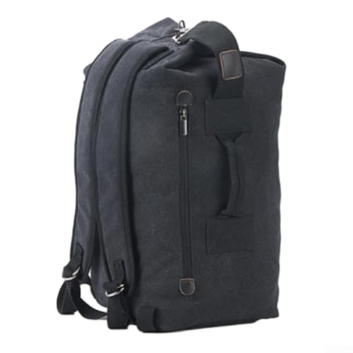 Segeltuch-Rucksack mit mehreren Taschen, ideal für Reisen, Sport und Camping, Schwarz , A von UTTASU