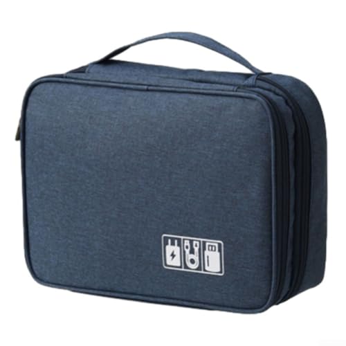 Simplify Your Cable Management Compact Data Cable Storage Bag with Easy Access Design (Blue) von UTTASU