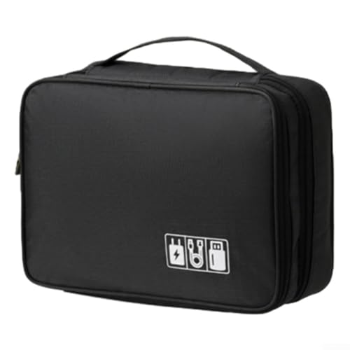 Simplify Your Cable Management Compact Data Cable Storage Bag with Easy Access Design (black) von UTTASU
