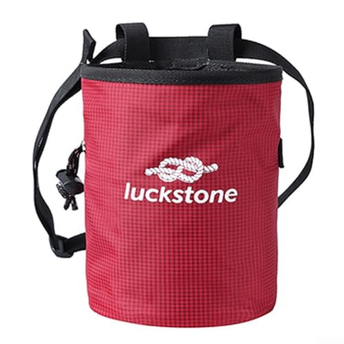 Tragbare, leichte Magnesium-Kreide-Tasche mit verstellbarem Hüftgurt, Polyester-Material, klassisches Design (rot) von UTTASU