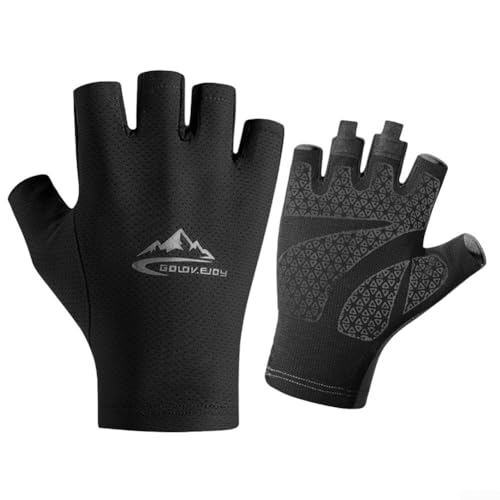 UTTASU Anti-Ermüdungs-Sonnenschutzhandschuhe aus Eisseide zum Radfahren (L schwarz) von UTTASU