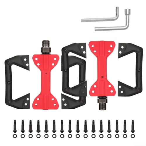 Verstärkte Bor-Stahl-Pedale, rutschfeste Pedale aus Aluminiumlegierung, Kontrastfarben (schwarz und rot) von UTTASU