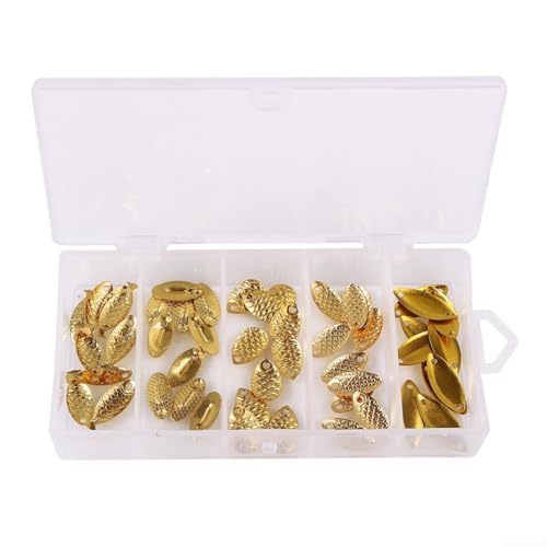 Vorteilspackung mit 50 Stück Angelspinnklingen, Kupfermetall, Gold/Silber, DIY Handwerk (Gold) von UTTASU