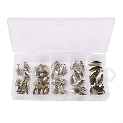 Vorteilspackung mit 50 Stück Angelspinnklingen, Kupfermetall, Gold/Silber, DIY Handwerk (Silber) von UTTASU