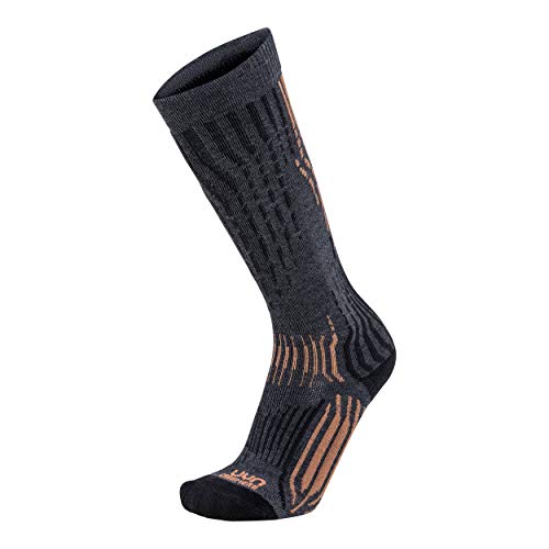 UYN Damen Ski Cashmere Socken, Grey Stone/Copper, 41/42 von UYN