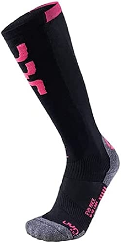 UYN Damen Ski Evo Race Socke, Black/Pink Paradise, 41/42 von UYN