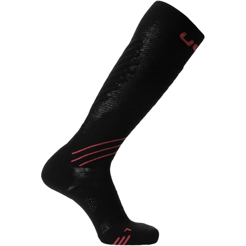 UYN Damen Ski One Comfort Fit Socken, Black-pink, EU 39-40 von UYN