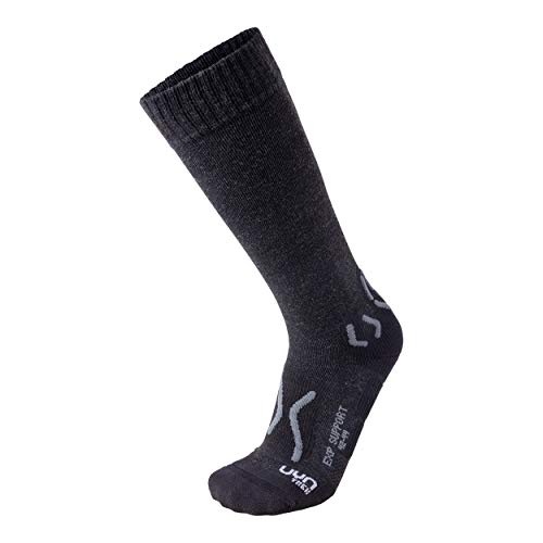 UYN Herren Explorer Support Trekking Socken, Black Melange/Anthracite, 39/41 von UYN