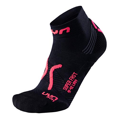 UYN Damen Run Super Fast Damen Socke, Black/Coral Fluo, 30 EU von UYN