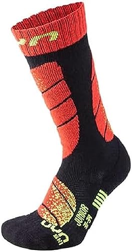 UYN Jungen Ski Kinder Socke, schwarz (Black/Red), 31-34 EU von UYN