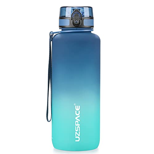 UZSPACE 1,5L Sport Trinkflasche, BPA Frei Große Trinkflasche 1.500ml, Auslaufsicher Wasserflasche für Sport, Fahrrad & Outdooraktivitäten von UZSPACE