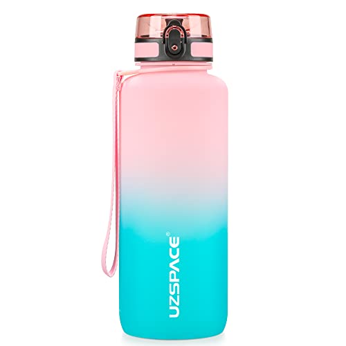 UZSPACE 1,5L Sport Trinkflasche, BPA Frei Große Trinkflasche 1.500ml, Auslaufsicher Wasserflasche für Sport, Fahrrad & Outdooraktivitäten von UZSPACE