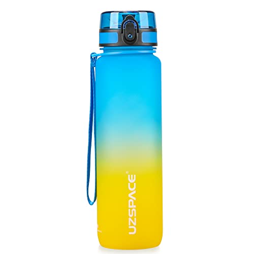 UZSPACE Trinkflasche 500ml/800ml/1L, Sport Trinkflasche Kinder Auslaufsicher, Tritan & BPA-frei Wasserflasche für fahrrad, fitness,Outdoor von UZSPACE