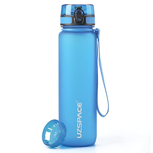 UZSPACE Trinkflasche Kinder Auslaufsicher,Sport Kunststoff Trinkflasche 1l,800ml,500ml, Tritan & BPA-frei Sportflasche Kohlensäure Geeignet von UZSPACE