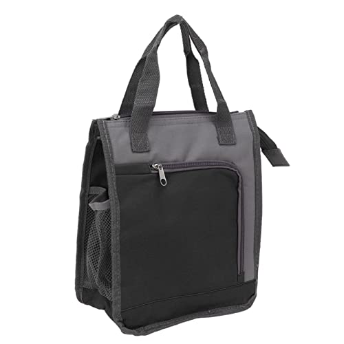 Uadme Isolierte Kühltasche, isolierte Kühltasche, wiederverwendbare Einkaufstasche für Arbeit, Reisen, Wandern, verbreiterter Griff, tragbare isolierte Lunch-Bento-Tasche, schwarz von Uadme