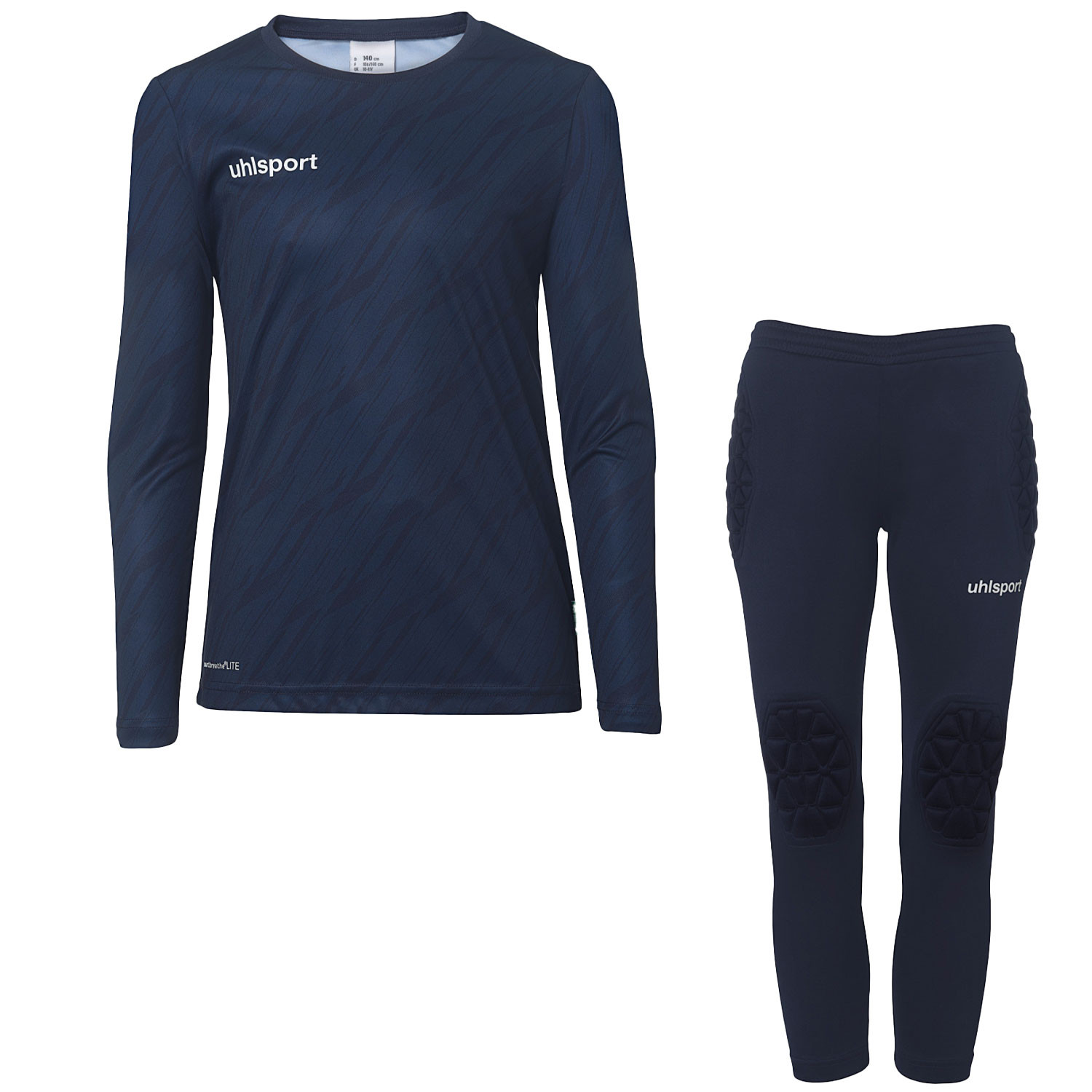 Progressive Goalkeeper Set langarm Kinder marine 140 von Uhlsport