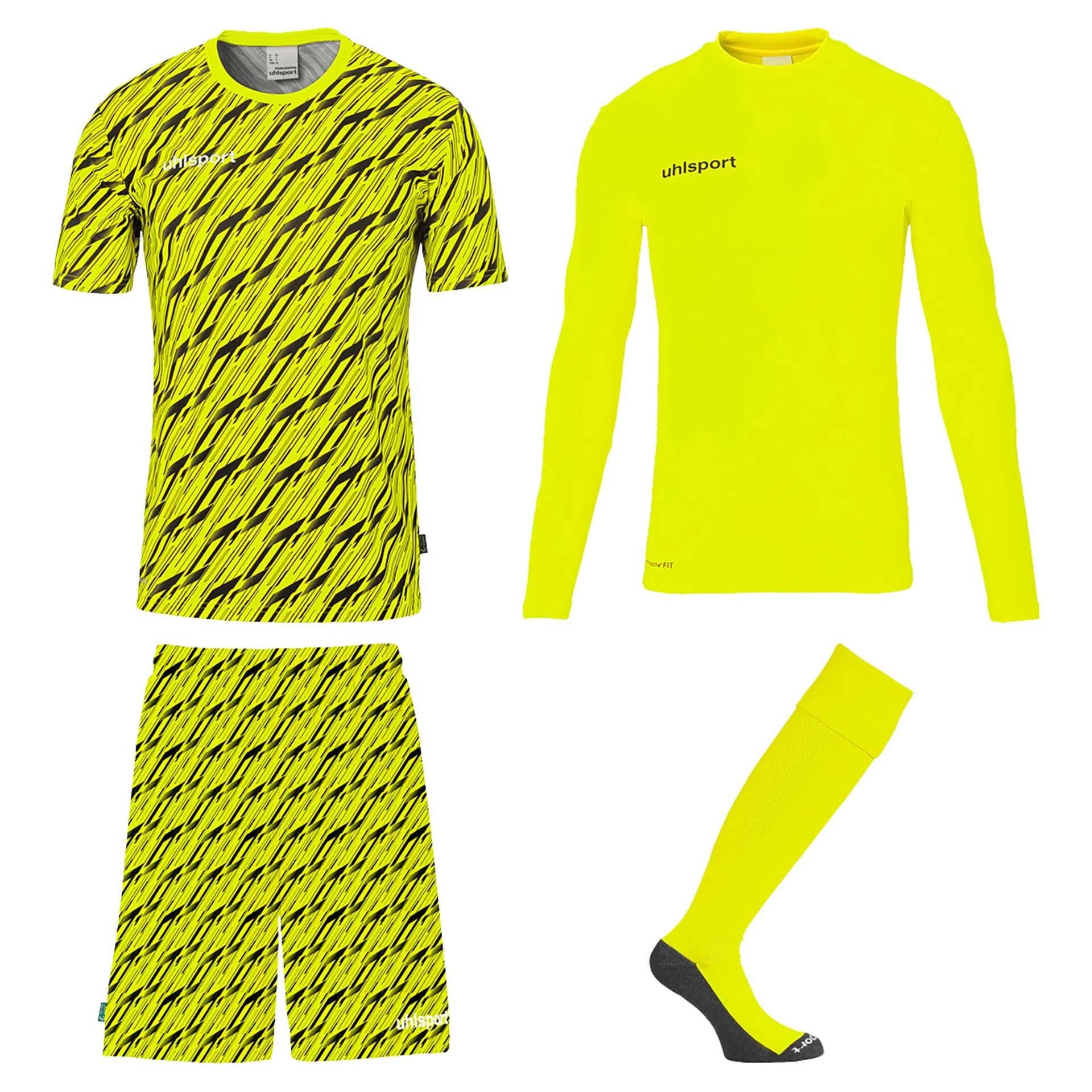 Uhlsport Progressive Goalkeeper Set Kinder kurzarm gelb/schwarz 152 von Uhlsport