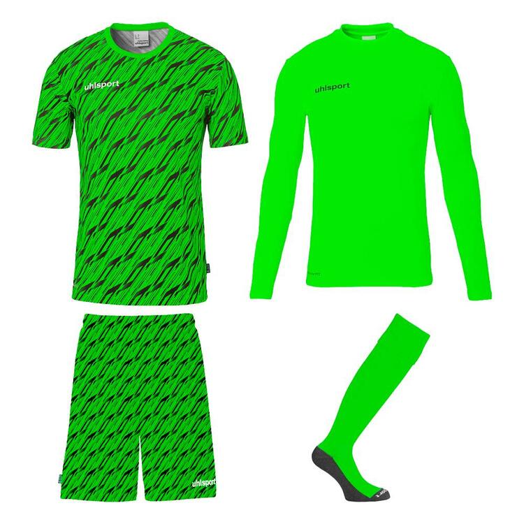 Uhlsport Progressive Torwart Set 100531772 fluo gr?n/schwarz - Gr. XXL von Uhlsport