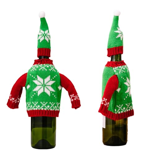 Weihnachtliche Weinflaschenabdeckungen, modische und dekorative Abdeckungen, perfekt für weihnachtliche Feiern, wiederverwendbare Abdeckung, Urlaubsparty-Zubehör von Ukbzxcmws