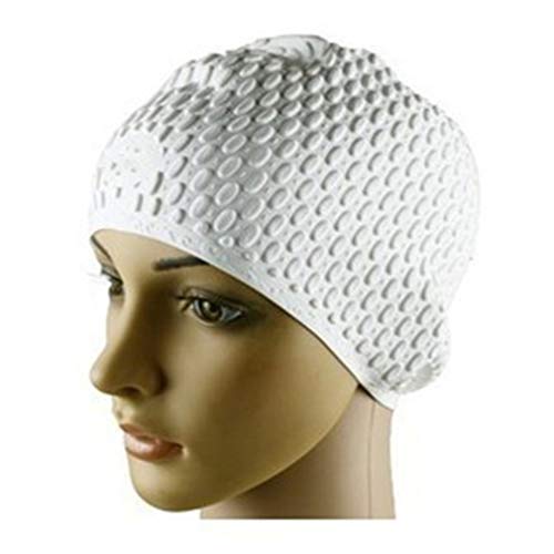 Ulalaza Water Drop Swim Cap Non-Slip Particle Swimming Cap Waterproof Silicone Hat for Long Curly Hair von Ulalaza