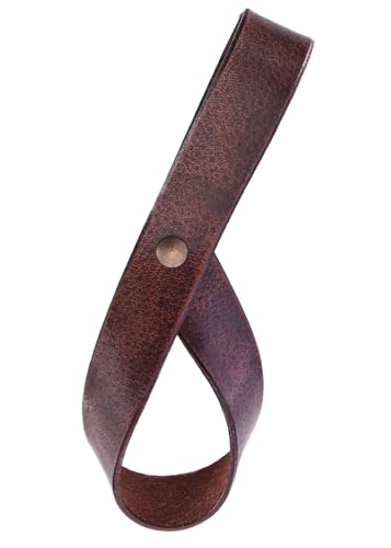 Ulfberth | Trinkhornhalter aus Leder für 0,2l bis 0,4l Trinkhörner | Gürtelhalter für Trinkhörner |Gürtel Horn Halter | Mittelalter Wikinger LARP (Braun) von Ulfberth