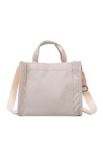 Ulisty Damen/Mädchen Klein Cord Fäch Tragetasche Mini Top Griff Tasche Lässig Schultertasche Handtasche Umhängetasche Khaki von Ulisty